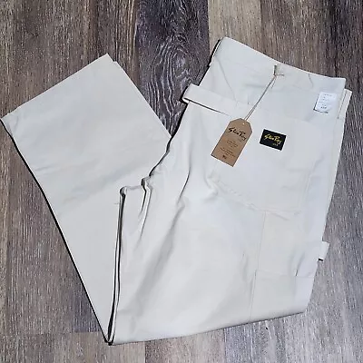 Vintage Stan Ray Double Knee Painter Pants 10oz White Natural Drill 42x30 USA • $49.99