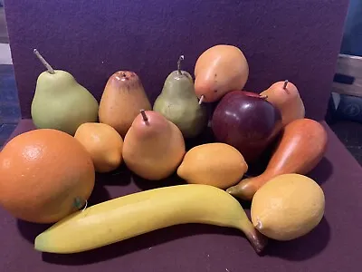 Vintage Artificial Fruit Plastic Pears Banana Lemon Orange Apple Lot Of 13 • $20