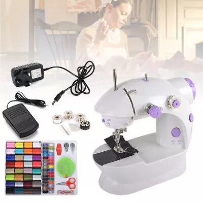 Household LED Sewing Machine Mini Portable Easy Home Travel Stitch Sew DIY Tool • £19.99