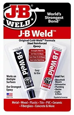 New JB Weld Original Cold Weld Steel Reinforced Epoxy Compound Glue Metal • £6.89