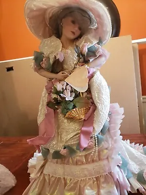 Franklin Mint-Vintage Porcelain Blushing Rose Doll Collection-Maryse Nicole  • $85