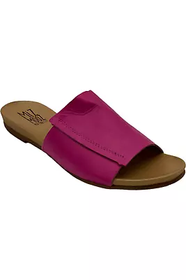 Miz Mooz Leather Slide Sandals Aurelia Fuchsia • $54.99