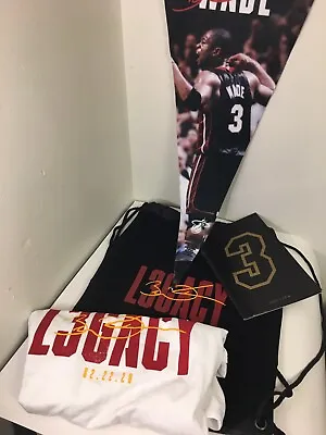 Dwayne Wade Miami Heat Legacy Retirement Collectors Pack Shirt Bag Banner Book • $203