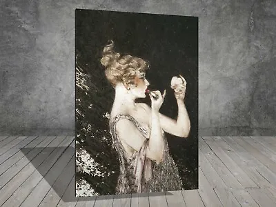 Louis Icart  Make Up CANVAS PAINTING ART PRINT POSTER 971 • £54.99