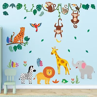 £14.99 • Buy DECOWALL DSL-8057 Jungle Animals Nursery Kids Removable Wall Stickers Decal