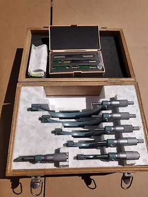 MITUTOYO Micrometer Set 0 To 6 In  103-907 OMST-6” V • $549.99