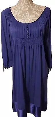 Blue Silk Trimmed Smock Style Dress By Whistles Size 4 • £1.99