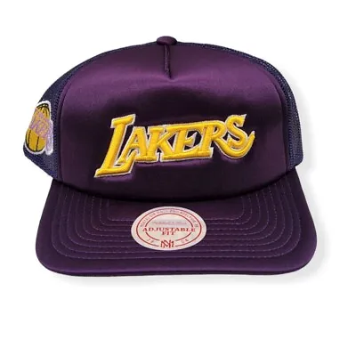 Mitchell & Ness Los Angeles Lakers Logo Remix Trucker Adjustable Snapback Hat • $34.99