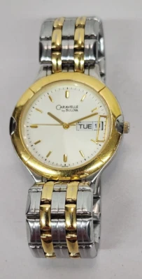 $0.99 • Buy Mens Vintage Bulova Caravelle Watch Gold & Ss Tone Japan Movement Needs Battery