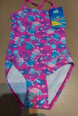 Girls Age 3-4  Years Zoggs 1 Piece Pink Swim Suit  Pool Beach • £4.50