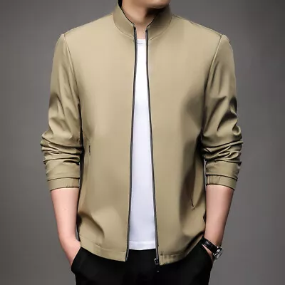 Men's Coats Fashionable Windproof Jackets Casual Tops Loose Stand Collar • $46.99