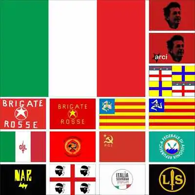 Italy Flag ARCI Brigate Rosse Emilia FNS Lega Sud NAR Sardinia Student Struggle • $4.80