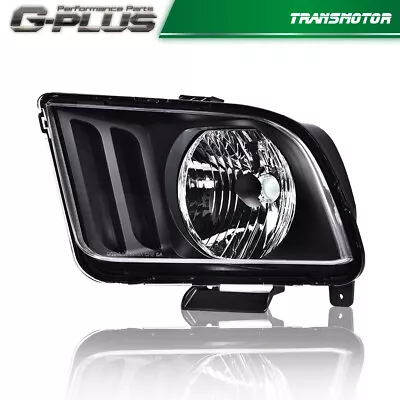 Fit For 05-09 Ford Mustang Clear Lens Black Housing Headlight Left Side Lh • $40.47