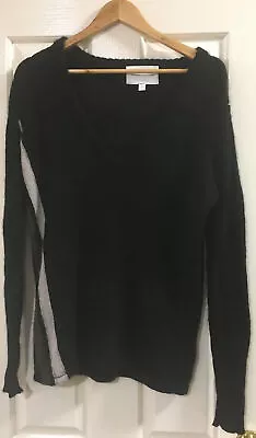 VIKTORIA + WOODS Womens Wool Black V Neck Jumper Size 1 • $85