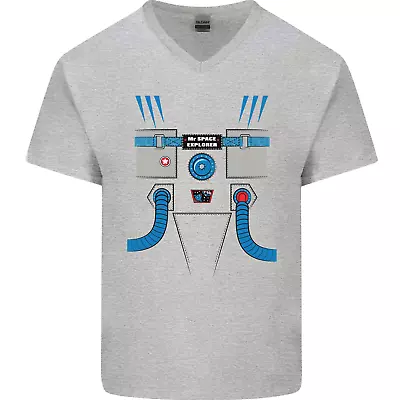 Astronaut Fancy Dress Costume Mens V-Neck Cotton T-Shirt • £8.49