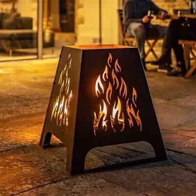 £69.99 • Buy Log Burner Fire Pit Flame Effect Basket Heater Steel Garden Patio Decking Large