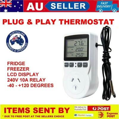 $22.44 • Buy 240v Fridge Freezer Temperature Controller Thermostat Digital Brand 10a