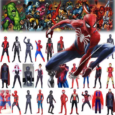 Superhero Spiderman Cosplay Costume Kids Adult Halloween Fancy Dress Jumpsuit' • £18.49