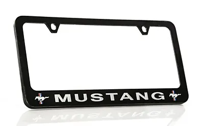 Ford Mustang Pony Black Coated Zinc Metal License Plate Frame Holder • $41.95