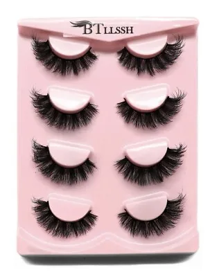 2 X 4 Pairs Big Fluffy Mink Lashes Cateye Tapered Thick False Eyelashes Wispy UK • £10.99