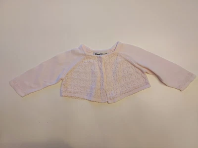£5 • Buy Sarah Louise Pink Lace Crochet Cardigan Knit Baby Girl 0-3m