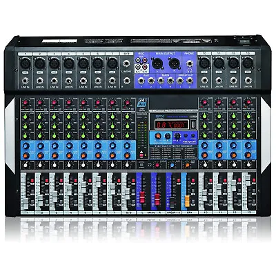 12-Channel Bluetooth Studio Audio Mixer - DJ Sound Controller Interface W/ USB  • $219