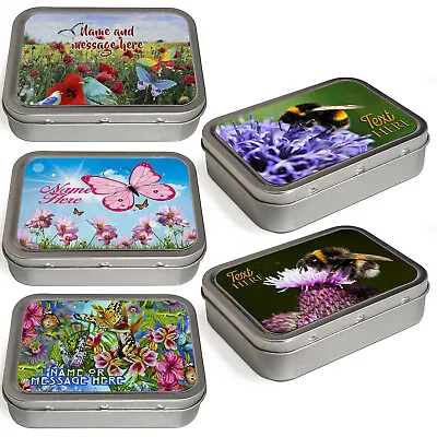 £8.95 • Buy Personalised Tobacco Tin Butterfly 2oz Baccy Pill Storage Cigarette Birthday Bee