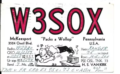 QSL 1957 McKeesport  PA Radio Card • $5.52