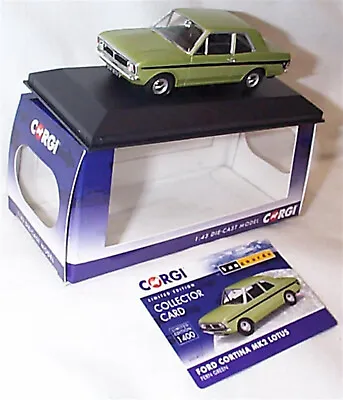 Corgi Vanguards VA04121 Ford Cortina MK2 Lotus Fern Green 1:43 Scale • £34.95