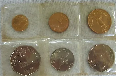 1971. Bailiwick Of Guernsey. 6 Coin Set. ½ 1 New Penny 2 5 10 50 New Pence. • $8