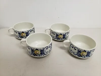 Villeroy & Boch Septfontaines Cadiz Cup Blue White Yellow Stackable Lot Of 4  • $12.50