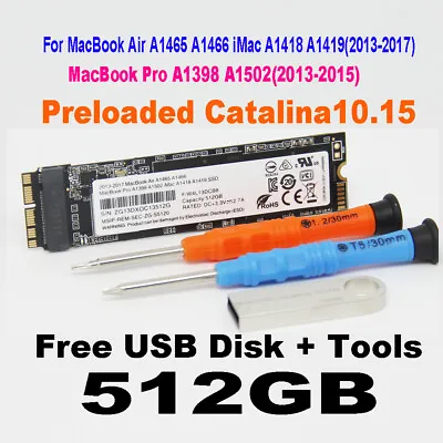 NEW 512GB SSD For 2013 2014 2015 MacBook PRO A1502 EMC 2875 A1398 EMC 2876 2881 • $55.96