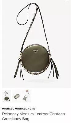 Michael Kors Delancey Medium Leather Canteen Crossbody Bag • $155