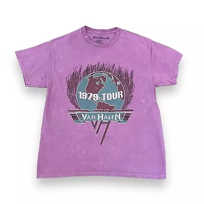 Van Halen 1979 Tour Graphic Crew Neck Tee Shirt Size Large Purple • £11.58