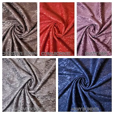 Floral Lace Satin Back Bonded Fabric Dress Craft Lingerie Material 58  By Meter • £8.78