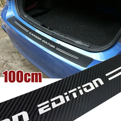 Black Carbon Fiber Car Trunk Guard Plate Sticker Moulding Trim Film Accessories  • $17.59