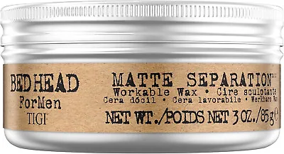 Bed Head For Men By Tigi Matte Separation Mens Hair Wax For Firm Hold 85 G • £8.58