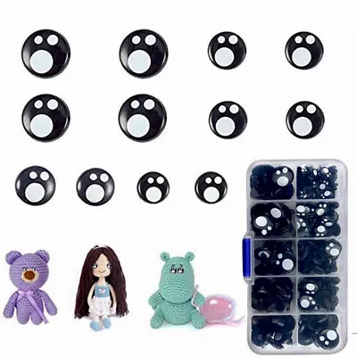 100PCS Black Safety Eyes For Teddy Bear Doll Toy Animal DIY Felting Accessories • $13.15