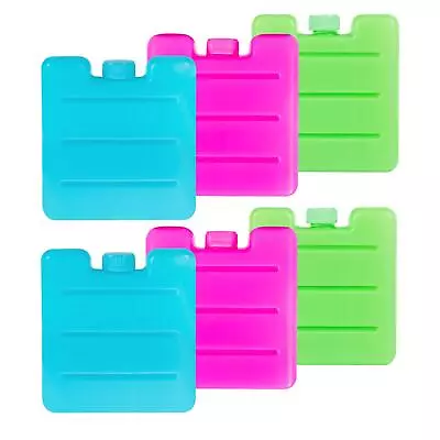 Pack Of 6 Mini Kids Freezer Blocks Travel Ice Blocks Lunch Picnic Cool Packs • £4.99