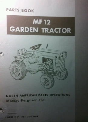 $148.97 • Buy Massey Ferguson MF 12 Lawn Garden Tractor & Implements Master Parts Manual 184pg