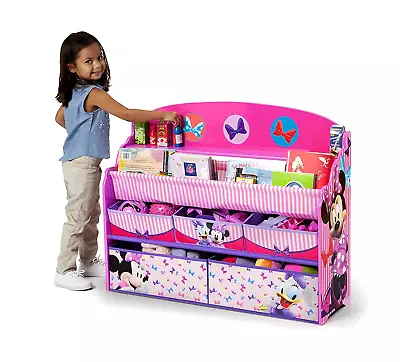 Wooden Kids Delta Children Deluxe Book Toy Organizer Disney Minnie Mouse Storage • $63.34