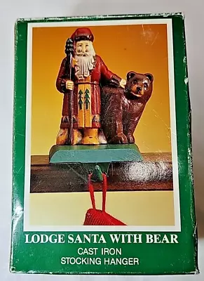 6  Midwest Cannon Falls Cast Iron Woodland Santa Bear Stocking Holder HangerNIB • $29.99