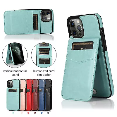 $13.95 • Buy Card Holder Wallet Flip Stand Case For IPhone 15 Pro Max 14 Pro 13 12 11 X XS 87