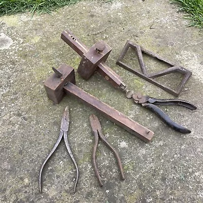 Vintage Wood & Brass Mortice Gauge Scribe Square Cutters Woodworking Old Tool X6 • £12