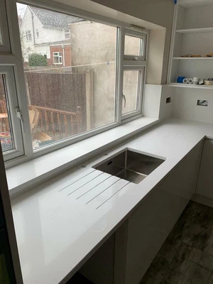White Quartz Kitchen Worktop - Quartz Sample. We Install In 5 Days! • £0.99