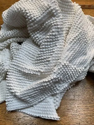 Vintage White Hobnail Chenille Bedspread FABRIC~20 X 30 • $12.50