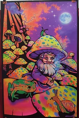 Mushroom Man Blacklight Poster 23 X 35 BLP1903 Black Ball Corp Kush 2015 Hookah • $6.92