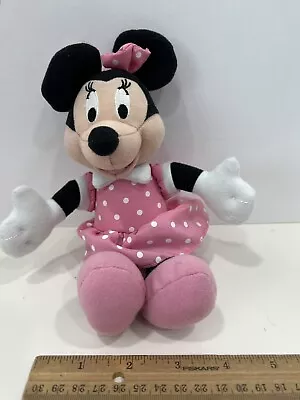 Minnie Mouse With Tail 2012 Disney Enterprises 9  Pink Polk-a-Dot Dress Plush • $6.99