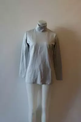 Womens A'nue Ligne Silver Turtleneck Top Sz M* • $25.99