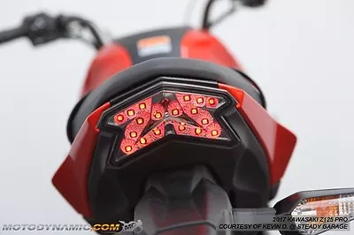 Fit 2017-2024 Kawasaki Z125 Pro SEQUENTIAL Signal LED Tail Light SMOKE LENS • $98.95